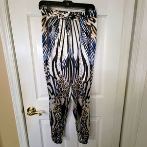 Bebe High Waisted Animal Print Joggers XS